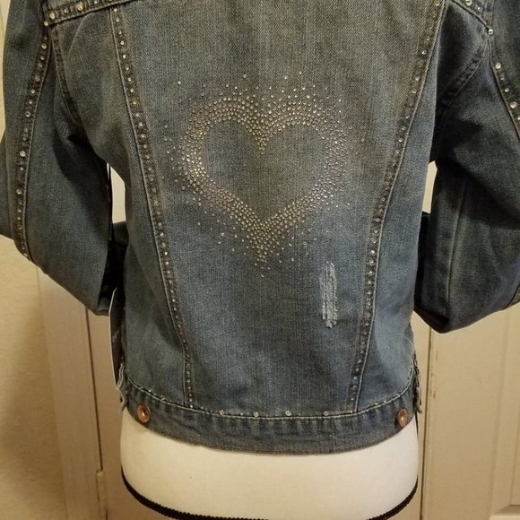 Rhinestone Denim Jacket-Size M-New - Picture 2 of 6